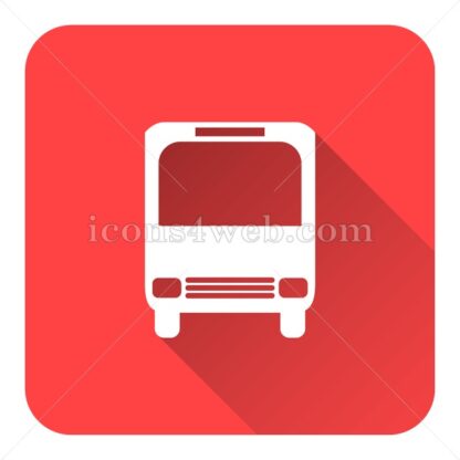Bus flat icon with long shadow vector – web icon - Icons for website