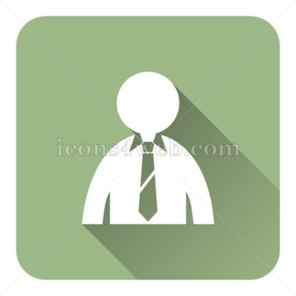 Business man flat icon with long shadow vector – button icon - Icons for website