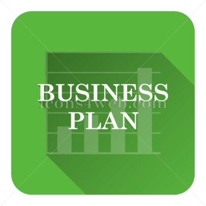 Business plan flat icon with long shadow vector – website button - Icons for website
