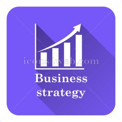 Business strategy flat icon with long shadow vector – website button - Icons for website