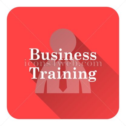 Business training flat icon with long shadow vector – icon stock - Icons for website