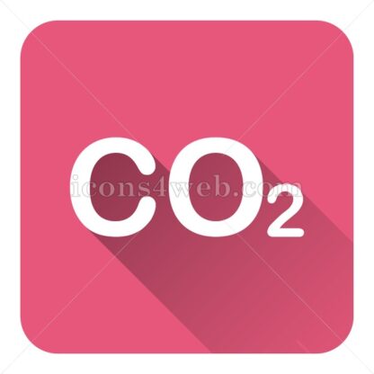 CO2 flat icon with long shadow vector – webpage icon - Icons for website