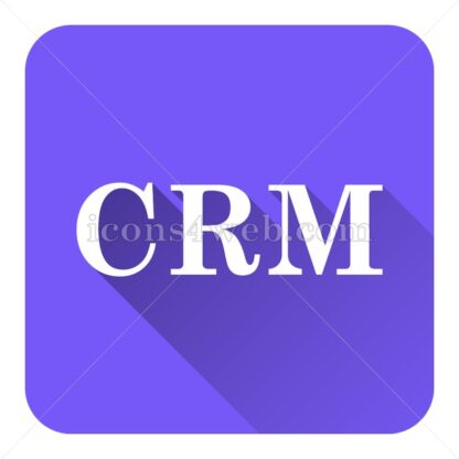 CRM flat icon with long shadow vector – internet icon - Icons for website