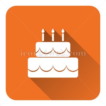 Cake flat icon with long shadow vector – button icon - Icons for website