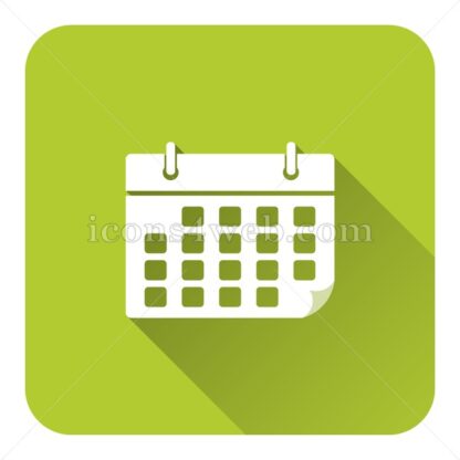 Calendar flat icon with long shadow vector – web icon - Icons for website