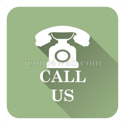 Call us flat icon with long shadow vector – stock icon - Icons for website