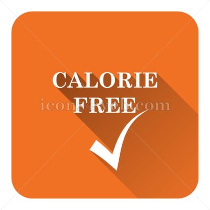 Calorie free flat icon with long shadow vector – website button - Icons for website