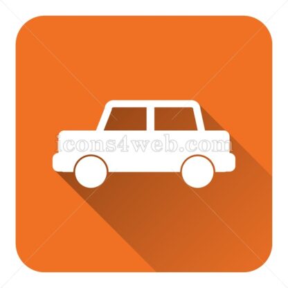 Car flat icon with long shadow vector – web design icon - Icons for website
