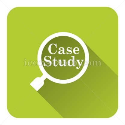 Case study flat icon with long shadow vector – button icon - Icons for website