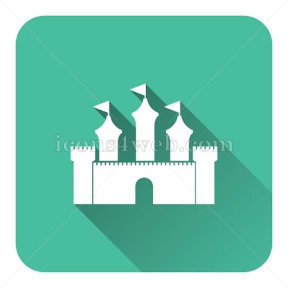 Castle flat icon with long shadow vector – stock icon - Icons for website