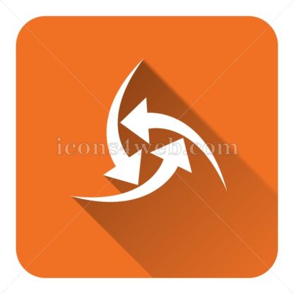 Change arrows flat icon with long shadow vector – web button - Icons for website
