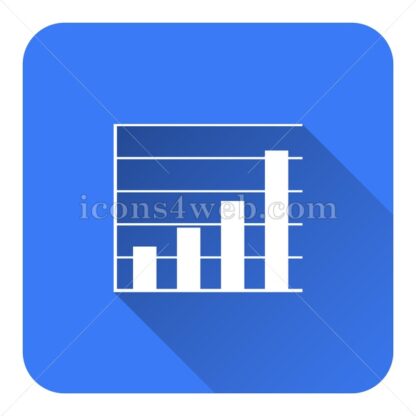 Chart bars flat icon with long shadow vector – webpage icon - Icons for website