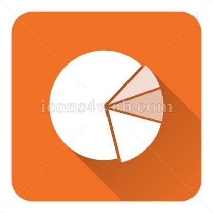 Chart pie flat icon with long shadow vector – webpage icon - Icons for website
