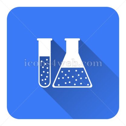 Chemistry set flat icon with long shadow vector – royalty free icon - Icons for website