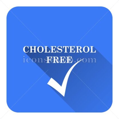 Cholesterol free flat icon with long shadow vector – website button - Icons for website