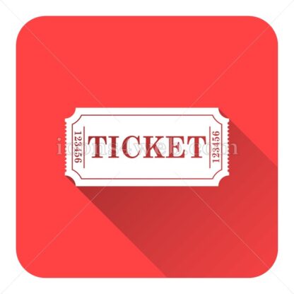 Cinema ticket flat icon with long shadow vector – icon stock - Icons for website