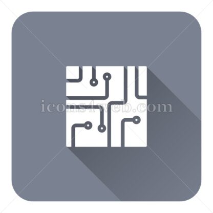 Circuit board flat icon with long shadow vector – icon website - Icons for website