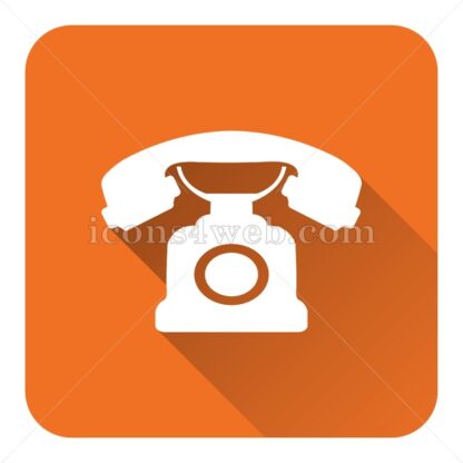 Classic phone flat icon with long shadow vector – stock icon - Icons for website