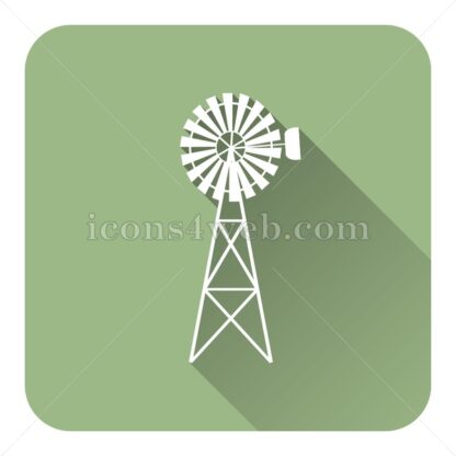 Classic windmill flat icon with long shadow vector – stock icon - Icons for website