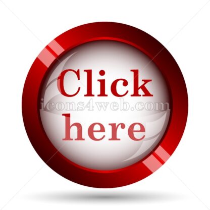 Click here text website icon. High quality web button. - Icons for website