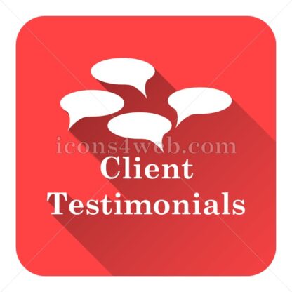 Client testimonials flat icon with long shadow vector – webpage icon - Icons for website