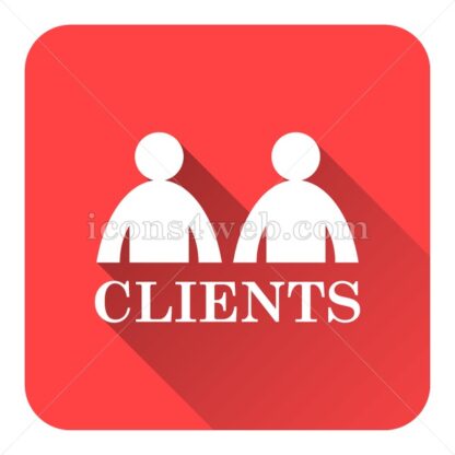 Clients flat icon with long shadow vector – web design icon - Icons for website
