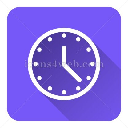 Clock flat icon with long shadow vector – stock icon - Icons for website