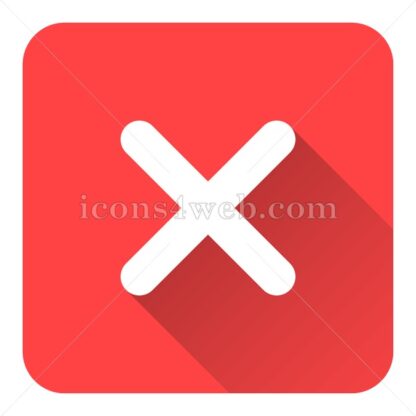 Close flat icon with long shadow vector – web icon - Icons for website