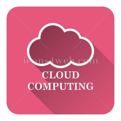 Cloud computing flat icon with long shadow vector – web icon - Icons for website