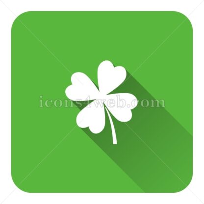 Clover flat icon with long shadow vector – website button - Icons for website