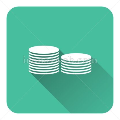 Coins.Money flat icon with long shadow vector – graphic design icon - Icons for website