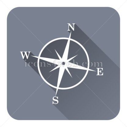 Compass flat icon with long shadow vector – stock icon - Icons for website