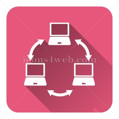 Computer network flat icon with long shadow vector – icon for website - Icons for website