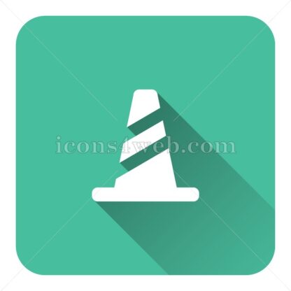 Cone flat icon with long shadow vector – flat button - Icons for website