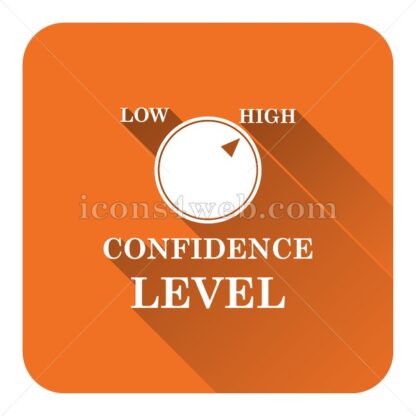 Confidence flat icon with long shadow vector – flat button - Icons for website