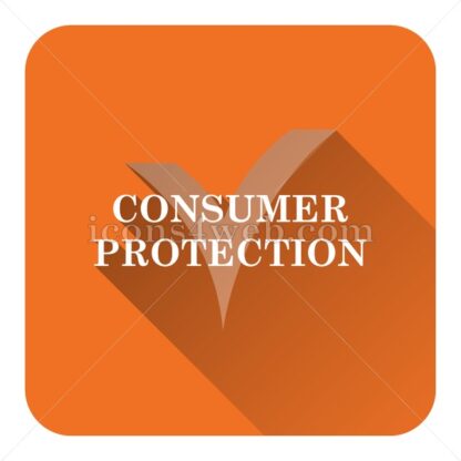 Consumer protection flat icon with long shadow vector – button for website - Icons for website