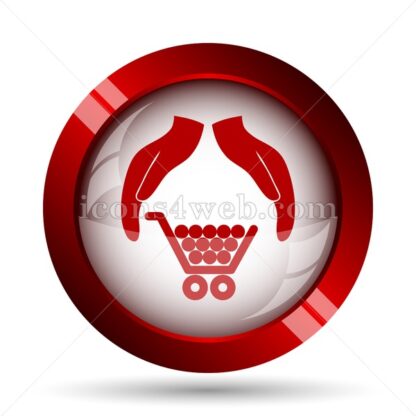 Consumer protection, protecting hands website icon. High quality web button. - Icons for website