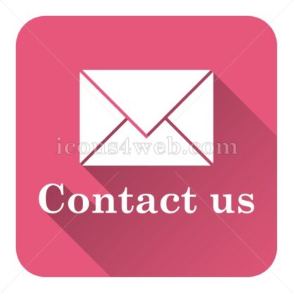 Contact us flat icon with long shadow vector – web page icon - Icons for website