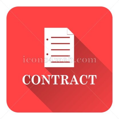 Contract flat icon with long shadow vector – icon stock - Icons for website