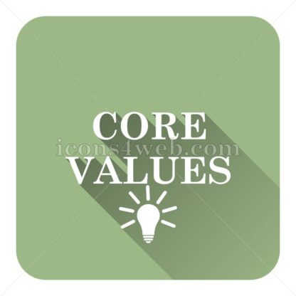 Core values flat icon with long shadow vector – button for website - Icons for website