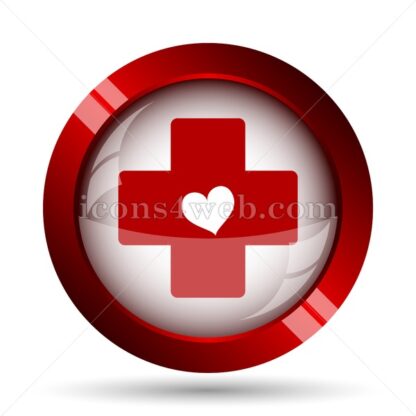 Cross with heart website icon. High quality web button. - Icons for website