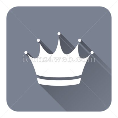 Crown flat icon with long shadow vector – button icon - Icons for website