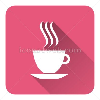 Cup flat icon with long shadow vector – stock icon - Icons for website