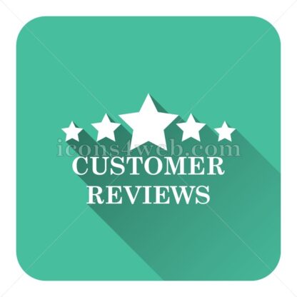 Customer reviews flat icon with long shadow vector – vector button - Icons for website