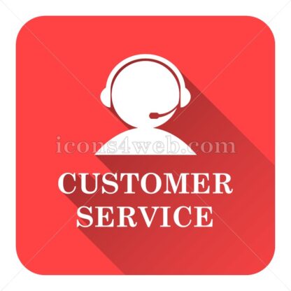 Customer service flat icon with long shadow vector – web icon - Icons for website