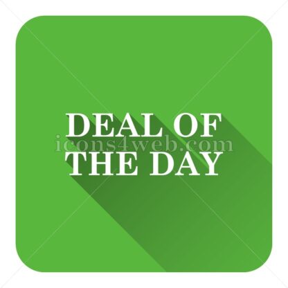 Deal of the day flat icon with long shadow vector – button for website - Icons for website