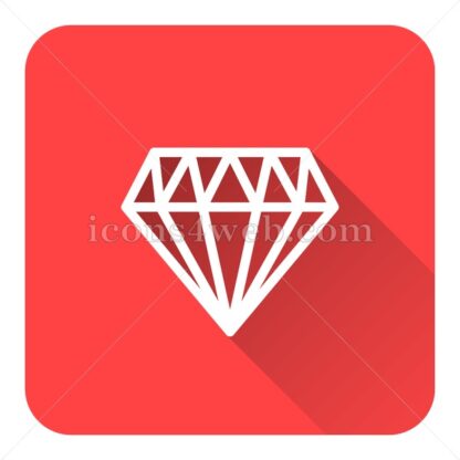 Diamond flat icon with long shadow vector – webpage icon - Icons for website