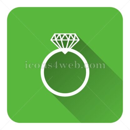 Diamond ring flat icon with long shadow vector – graphic design icon - Icons for website