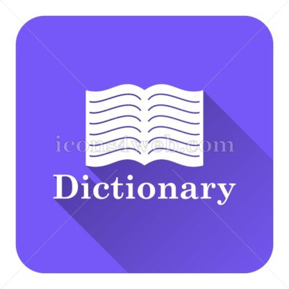 Dictionary flat icon with long shadow vector – button icon - Icons for website