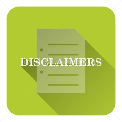 Disclaimers flat icon with long shadow vector – website button - Icons for website
